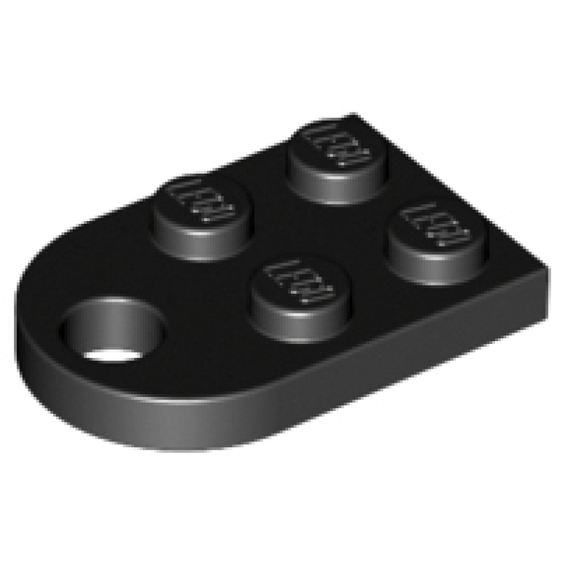 Plaat 3x2 met gat Black